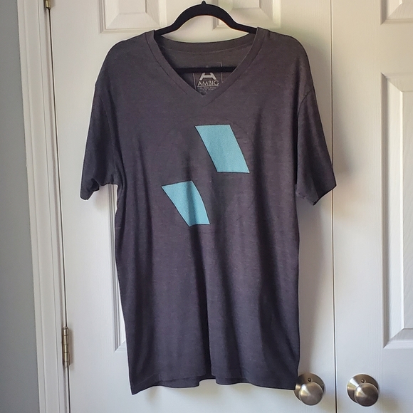 Gray Blue Ambig V-Neck Tshirt - Picture 1 of 3